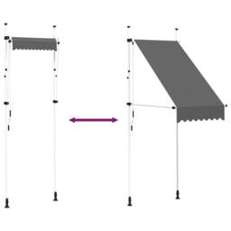 Berkfield Home Manual Retractable Awning 100 cm Anthracite in Charcoal - thumbnail 6