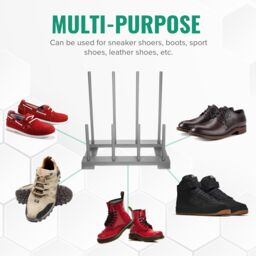 LIVIVO Wellington Boot Holder Rack - Indoor/Outdoor Storage Organiser in Grey - thumbnail 6