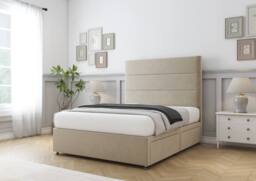 "Sloomy Texas Coniston Divan Bed Base No Drawers - 54"" Headboard in Cream - Size: Single" - thumbnail 3