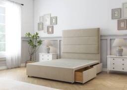 "Sloomy Texas Coniston Divan Bed Base No Drawers - 54"" Headboard in Cream - Size: Single" - thumbnail 4