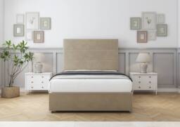 "Sloomy Texas Coniston Divan Bed Base No Drawers - 54"" Headboard in Cream - Size: Single" - thumbnail 2