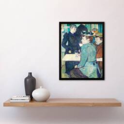 Artery8 Toulouse Lautrec Framed Wall Art Print Corner in Moulin de la Galette in Blue - Size: A4 - thumbnail 2