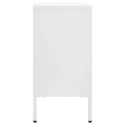 Berkfield Home Sideboard White 105x35x70 cm Steel & Tempered Glass - Size: 105 x 35 x 70 cm - thumbnail 4