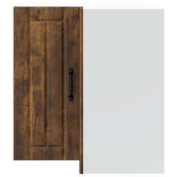 Berkfield Home Kitchen Wall Corner Cabinet Lucca Smoked Oak Engineered Wood in Brown - thumbnail 4