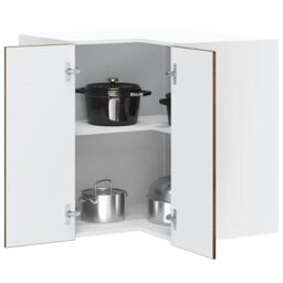 Berkfield Home Kitchen Wall Corner Cabinet Lucca Smoked Oak Engineered Wood in Brown - thumbnail 1