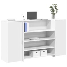 Berkfield Home Reception Desk White 180x50x103.5 cm Engineered Wood - thumbnail 1