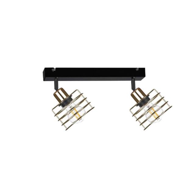 Netlighting Viva Twin Ceiling Spotlight Gold 50cm 2x E27 in Black