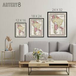 "Artery8 South America Political Divisions Map Mitchell Framed Canvas Wall Art - Size: W12"" x H16""" - thumbnail 4