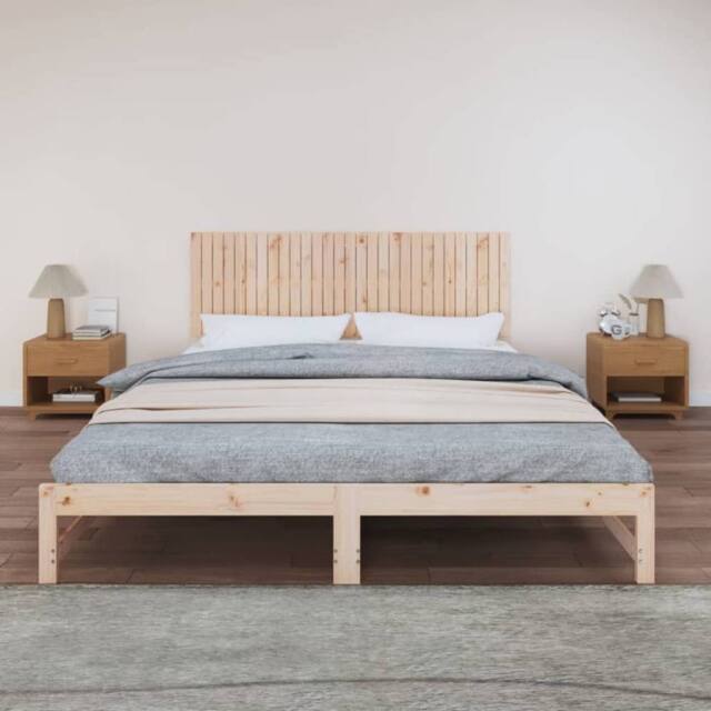 Berkfield Home Wall Headboard 185x3x60 cm Solid Wood Pine in Light Tan - Size: 185 x 3 x 60 cm - image 1