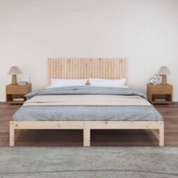 Berkfield Home Wall Headboard 185x3x60 cm Solid Wood Pine in Light Tan - Size: 185 x 3 x 60 cm - thumbnail 1