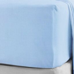 Smart Living Brushed Cotton Bed Linen Fitted Bedsheet or Pillowcase Pair Non Iron in Blue - Size: Double Fitted - thumbnail 1