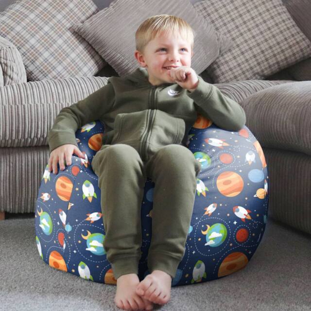 rucomfy Beanbags rucomfy Outer Space Kids Bean Bag Chair - Comfortable Seating for Kids - image 1