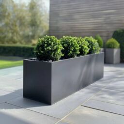 Woven Wood 100cm Zinc Galvanised Matte Grey Trough Planter - thumbnail 6