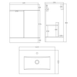 SPETLEK Bathroom Cabinet Vanity Unit Sink Basin Storage in White - thumbnail 3