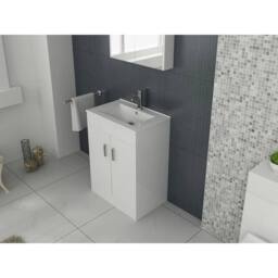 SPETLEK Bathroom Cabinet Vanity Unit Sink Basin Storage in White - thumbnail 2
