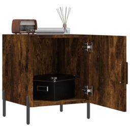 Berkfield Home Bedside Cabinet Smoked Oak 40x40x50 cm Engineered Wood in Brown - Size: 40 x 40 x 50 cm - thumbnail 3