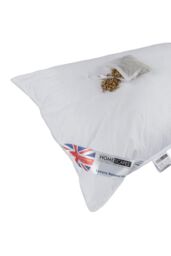 Homescapes Goose Feather & Down Camomile Pillow with Dried Camomile Insert in White - thumbnail 6