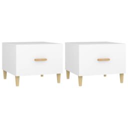Berkfield Home Coffee Tables 2 pcs White 50x50x40 cm Engineered Wood - Size: 50 x 50 x 40 cm - thumbnail 2