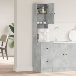 Berkfield Home Kitchen Cabinet Concrete Grey 35x50x180 cm Engineered Wood - Size: 35 x 50 x 180 cm - thumbnail 4