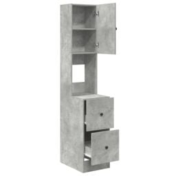 Berkfield Home Kitchen Cabinet Concrete Grey 35x50x180 cm Engineered Wood - Size: 35 x 50 x 180 cm - thumbnail 5