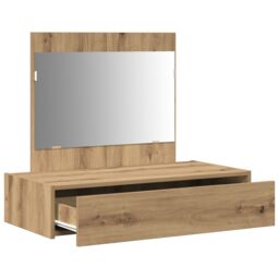 Berkfield Home Wall Hanging Dressing Table Artisan Oak 83x40x70 cm in Brown - Size: 83 x 40 x 70 cm - thumbnail 5