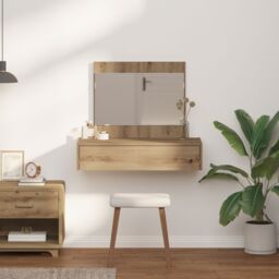 Berkfield Home Wall Hanging Dressing Table Artisan Oak 83x40x70 cm in Brown - Size: 83 x 40 x 70 cm - thumbnail 4
