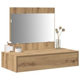 Berkfield Home Wall Hanging Dressing Table Artisan Oak 83x40x70 cm in Brown - Size: 83 x 40 x 70 cm - thumbnail 3