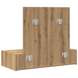 Berkfield Home Wall Hanging Dressing Table Artisan Oak 83x40x70 cm in Brown - Size: 83 x 40 x 70 cm - thumbnail 8