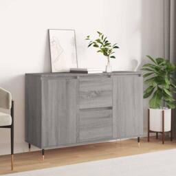Berkfield Home Sideboard Grey Sonoma 104x35x70 cm Engineered Wood - Size: 104 x 35 x 70 cm - thumbnail 2
