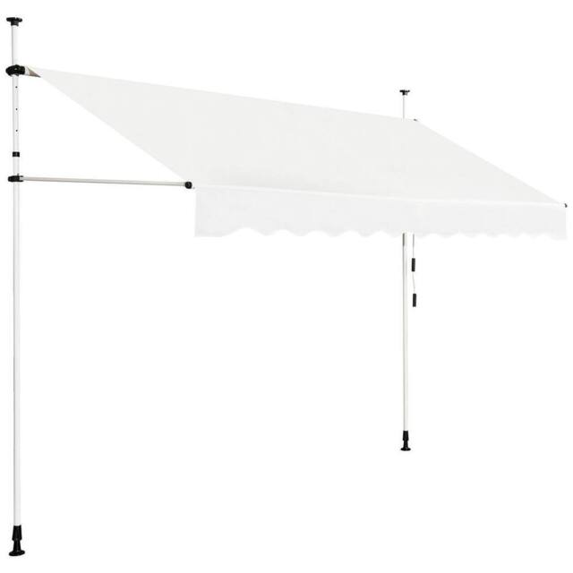 KORVIXA 200 x 120 cm Retractable Canopy Sun Shelter in White - Size: 100 cm x 100 cm - image 1