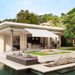 KORVIXA 200 x 120 cm Retractable Canopy Sun Shelter in White - Size: 100 cm x 100 cm - thumbnail 3