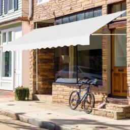 KORVIXA 200 x 120 cm Retractable Canopy Sun Shelter in White - Size: 100 cm x 100 cm - thumbnail 4