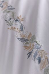 Appletree 'Julianna Embroidery' 100% Cotton Embroidered Floral Duvet Cover Set in White - Size: Double - thumbnail 3