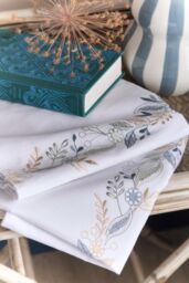 Appletree 'Julianna Embroidery' 100% Cotton Embroidered Floral Duvet Cover Set in White - Size: Double - thumbnail 4