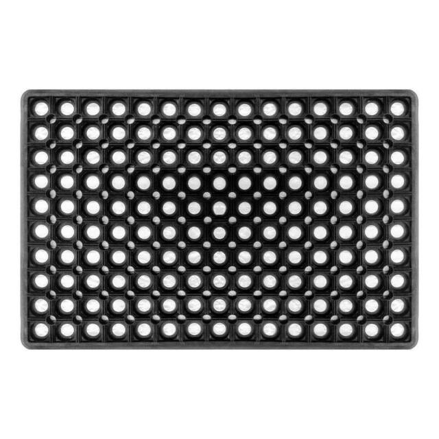 Havendro Non Slip Industrial Rubber Ring Door Mat Outdoor in Black - Size: 100 cm x 100 cm - image 1