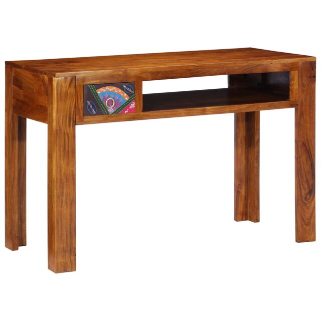Berkfield Home Desk 110x50x73 cm Solid Wood Acacia in Brown - Size: 110 x 50 x 73 cm - image 1