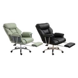 NESTLUNE Black Heavy Duty Executive Office Chair Leather - Size: 100 cm x 15 cm - thumbnail 1
