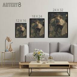 "Artery8 La Chienne Au Loup Painting Steinlen Black Framed Canvas Art Print - Size: W12"" x H16""" - thumbnail 4