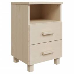 Berkfield Home Bedside Cabinets HAMAR 2 pcs Honey Brown 40x35x62 cm Solid Wood in Tan - Size: 40 x 35 x 62 cm - thumbnail 3