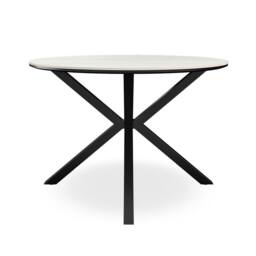 More4Homes Calne White marble Ceramic Round Dining Table & 6 Raye Velvet Chairs in Beige - thumbnail 3