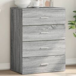 Berkfield Home Sideboard Grey Sonoma 60x39x80 cm Engineered Wood - Size: 60 x 39 x 80 cm - thumbnail 1