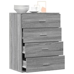 Berkfield Home Sideboard Grey Sonoma 60x39x80 cm Engineered Wood - Size: 60 x 39 x 80 cm - thumbnail 4