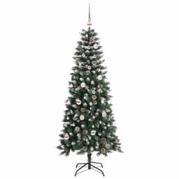 Berkfield Home Elegant Artificial Christmas Tree with 150 LEDs Green 66 x 66 x 150 cm - thumbnail 1