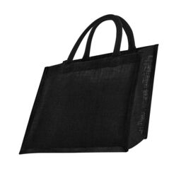 Westford Mill Midi Starched Jute 14L Tote Bag in Black - thumbnail 2