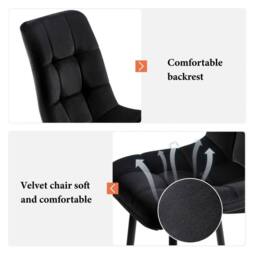 KOSY KOALA Dining Table With 4 Chairs Modern Grey Dining Table Set With 4 Black Velvet Chairs Dining Room Furniture - thumbnail 4