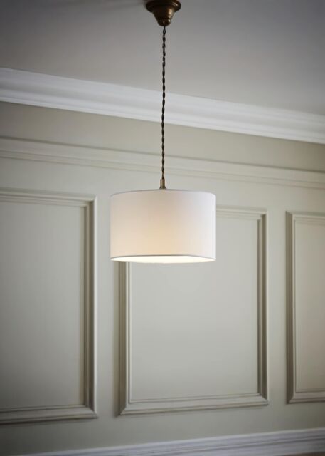 ValueLights Reni White Fabric Easy Fit Drum Ceiling Lamp Shade - Size: Medium - image 1