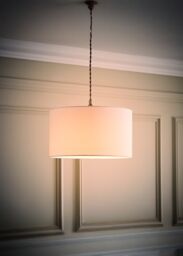 ValueLights Reni White Fabric Easy Fit Drum Ceiling Lamp Shade - Size: Medium - thumbnail 2