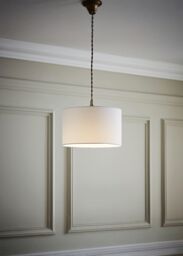 ValueLights Reni White Fabric Easy Fit Drum Ceiling Lamp Shade - Size: Medium