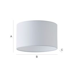ValueLights Reni White Fabric Easy Fit Drum Ceiling Lamp Shade - Size: Medium - thumbnail 9