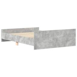 Berkfield Home Durable Bed Frame with Headboard & Footboard Concrete Grey 150x - Size: King - thumbnail 7